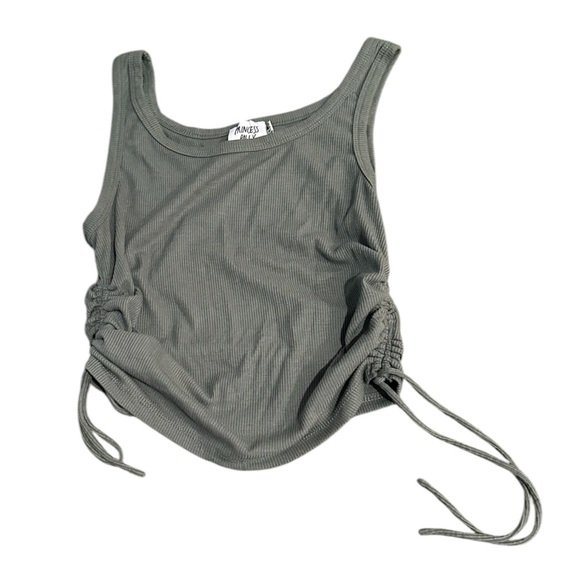 Princess Polly Side Cinch and Tie Tank Top 8 Gray - Picture 1 of 4